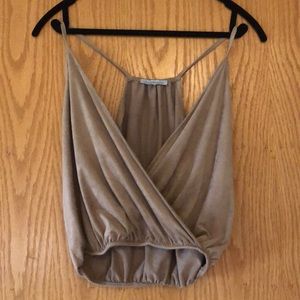Tan suede tank top